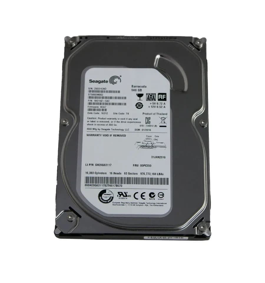 00PC550 - Lenovo 500GB 7200RPM SATA 6Gb/s 3.5-in Hard Drive