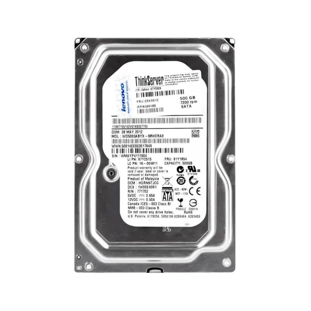03X3910 - Lenovo 500GB 7200RPM SATA 3Gb/s 3.5-in Hard Drive