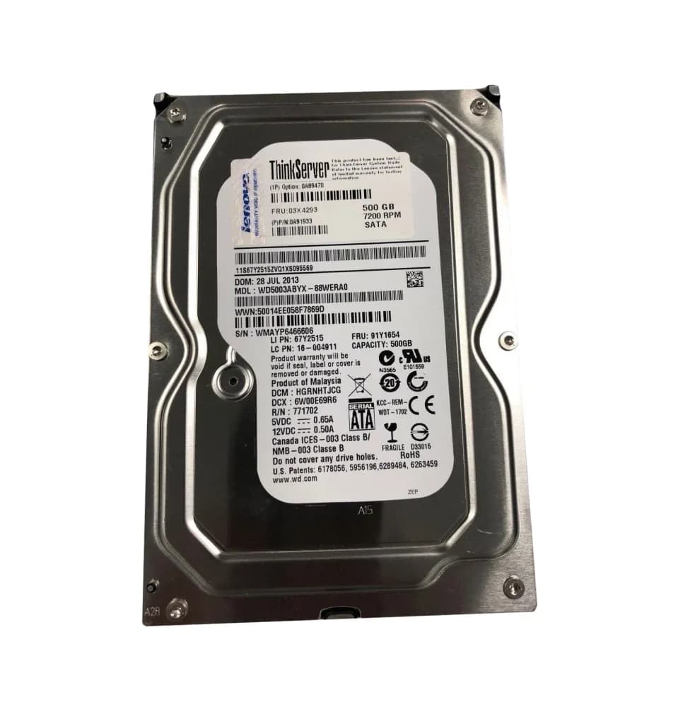 03X4293 - Lenovo 500GB 7200RPM SATA 3Gb/s 3.5-in Hard Drive