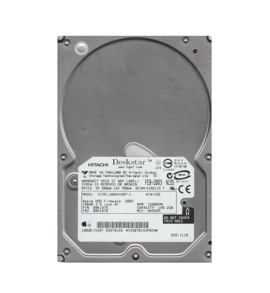 08K1875 - Hitachi 180GB 7200RPM ATA-100 3.5-inch Hard Drive