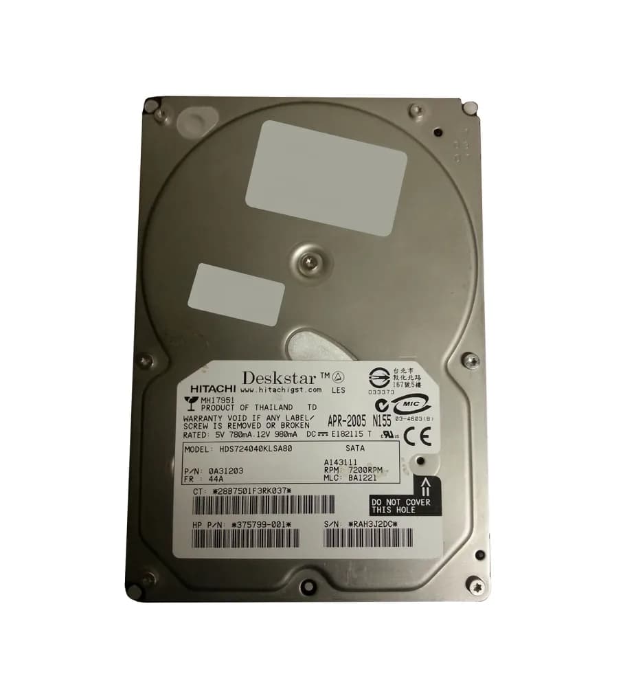 0A31203 - Hitachi 400GB 7200RPM SATA 1.5Gb/s 3.5-in Hard Drive
