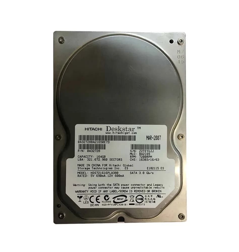 0A32728 - Hitachi 160GB 7200RPM SATA 3Gb/s 3.5-in Hard Drive