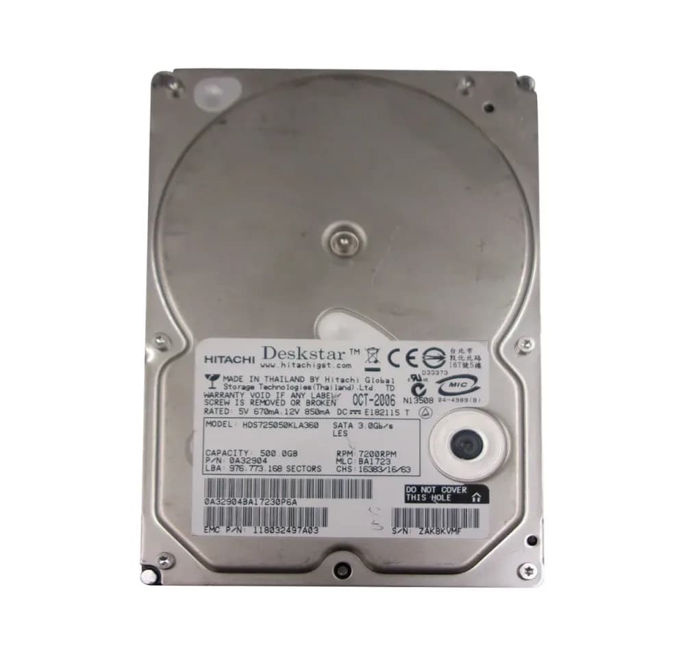 0A32904 - Hitachi 500GB 7200RPM SATA 3Gb/s 3.5-in Hard Drive