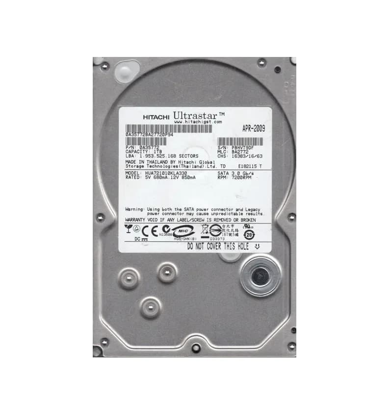 0A35772 - Hitachi 1TB 7200RPM SATA 3Gb/s 3.5-in Hard Drive