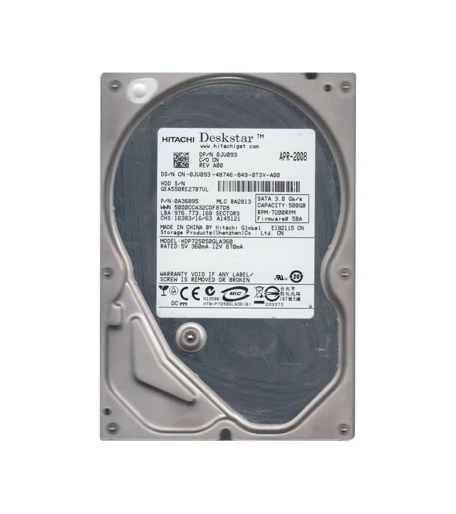 0A36895 - Hitachi 500GB 7200RPM SATA 3Gb/s 3.5-in Hard Drive