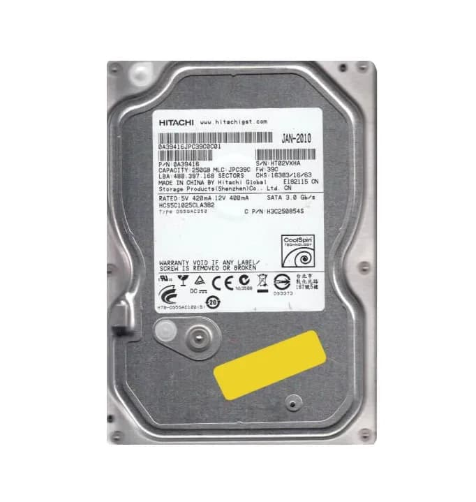 0A39416 - Hitachi 250GB 5400RPM SATA 3Gb/s 3.5-in Hard Drive