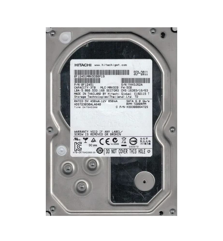 0F12451 - Hitachi 3TB 7200RPM SATA 6Gb/s 3.5-in Hard Drive