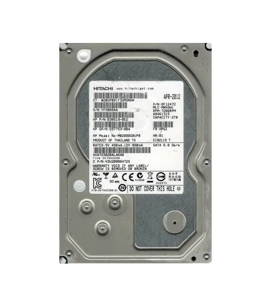 0F12472 - HGST 2TB 7200RPM SATA 6Gb/s 3.5-in Hard Drive