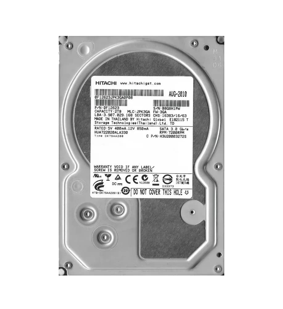 0F12623 - HGST 2TB 7200RPM SATA 3Gb/s 3.5-in Hard Drive