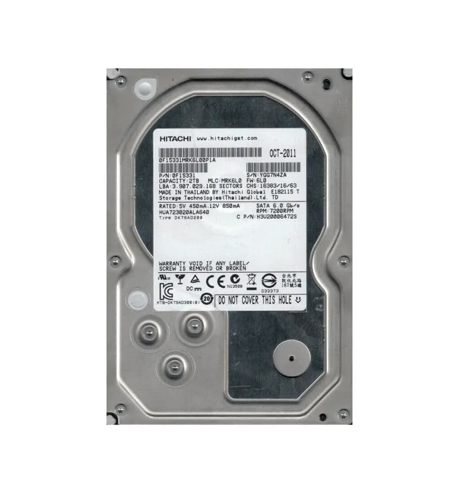 0F15331 - HGST 2TB 7200RPM SATA 6Gb/s 3.5-in Hard Drive