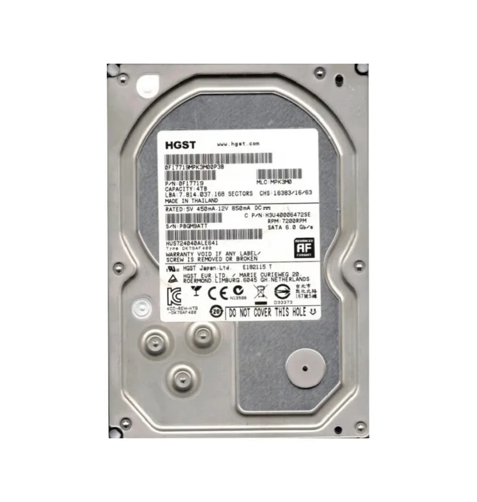 0F17719 - HGST 4TB 7200RPM SATA 6Gb/s 3.5-in Hard Drive