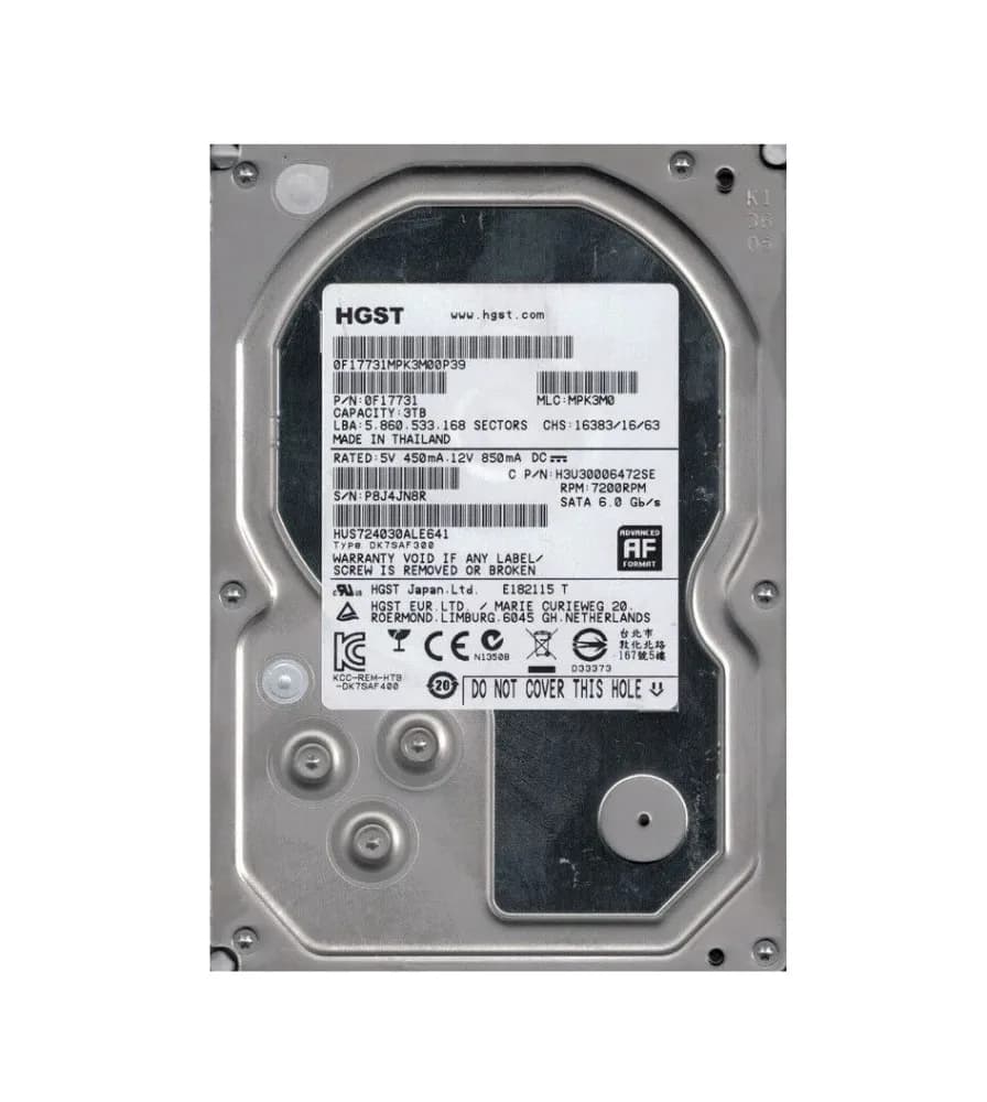 0F17731 - HGST 3TB 7200RPM SATA 6Gb/s 3.5-in Hard Drive