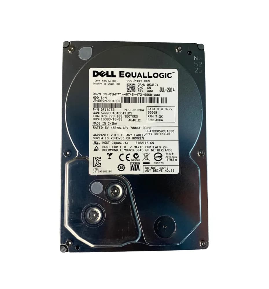 0F18753 - HGST 500GB 7200RPM SATA 3Gb/s 3.5-in Hard Drive