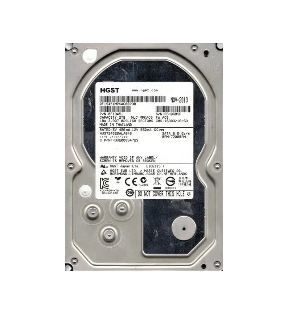 0F19451 - HGST 2TB 7200RPM SATA 6Gb/s 3.5-in Hard Drive