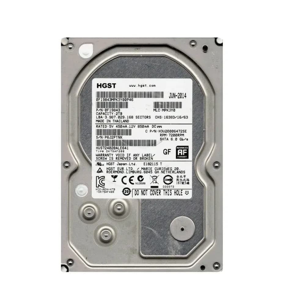 0F19843 - HGST 2TB 7200RPM SATA 6Gb/s 3.5-in Hard Drive