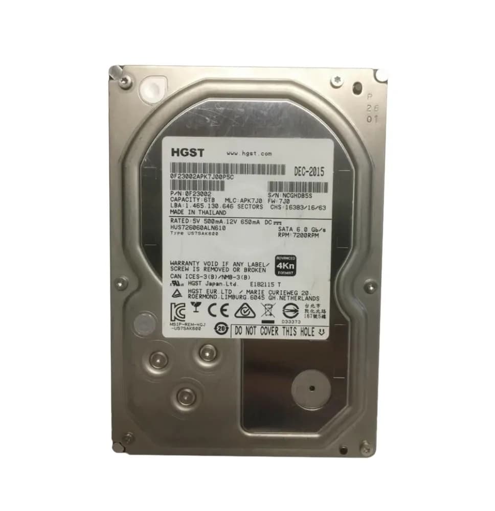 0F23002 - HGST 6TB 7200RPM SATA 6Gb/s 3.5-in Hard Drive