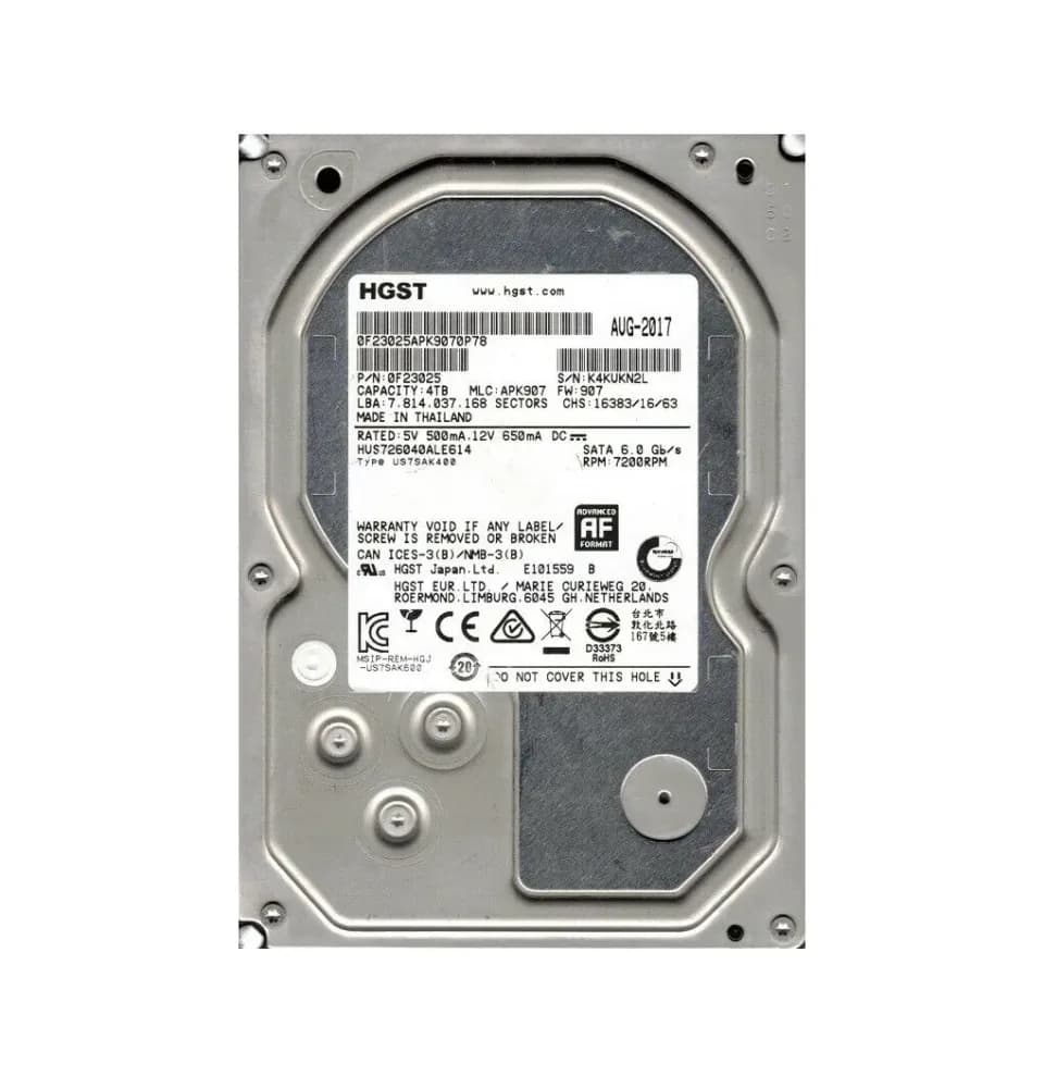 0F23025 - HGST 4TB 7200RPM SATA 6Gb/s 3.5-in Hard Drive