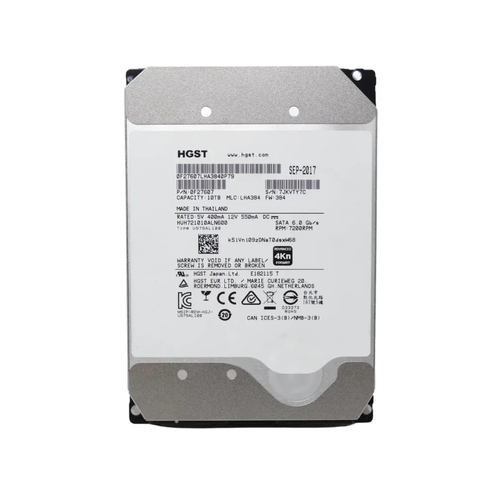 0F27607 - HGST 10TB 7200RPM SATA 6Gb/s 3.5-in Hard Drive