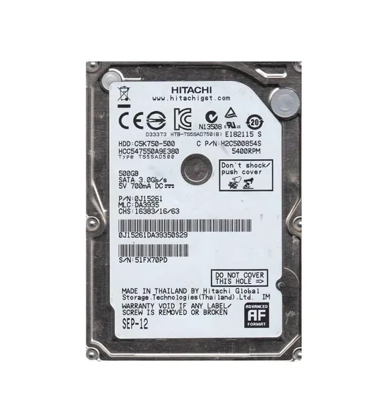 0J15261 - HGST CinemaStar C5K750 500GB 5.4K SATA 3Gb/s (512e) 2.5" HDD