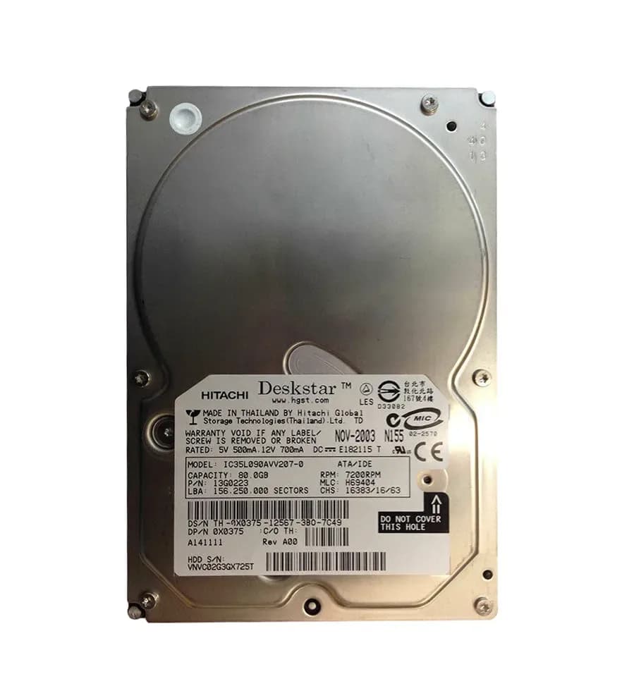 13G0223 - Hitachi 80GB 7200RPM ATA/100 3.5-inch Hard Drive