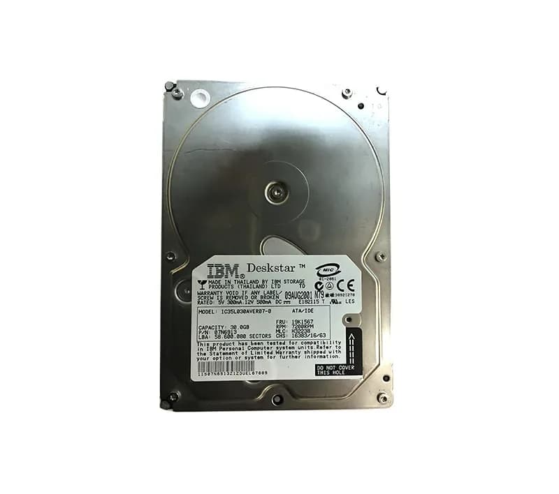 19K1567 - IBM 30GB 7.2K IDE Ultra ATA/100 (ATA-6) 2MB Cache 3.5" HDD