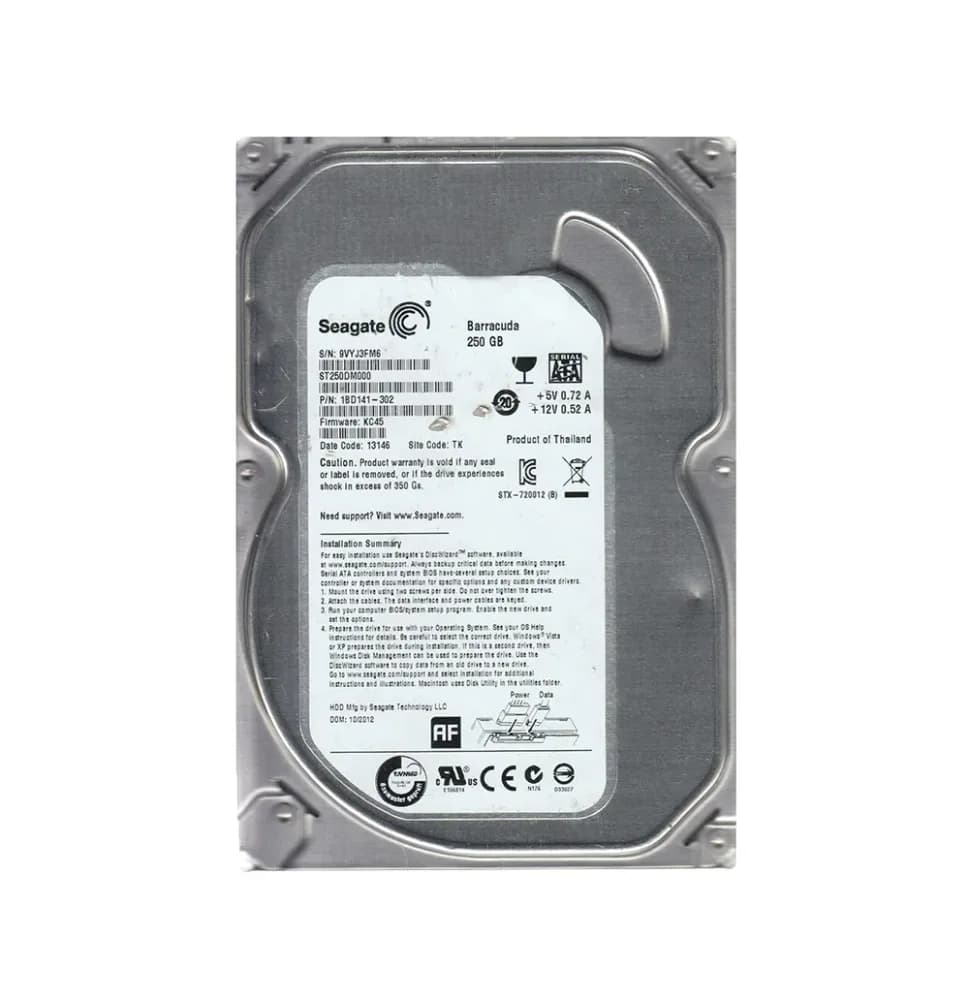 1BD141-302 - Seagate 250GB 7200RPM SATA 6Gb/s 3.5-in Hard Drive
