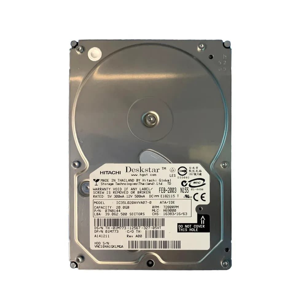 1M773 - Dell 20GB 7200RPM AT100 3.5-inch Hard Drive