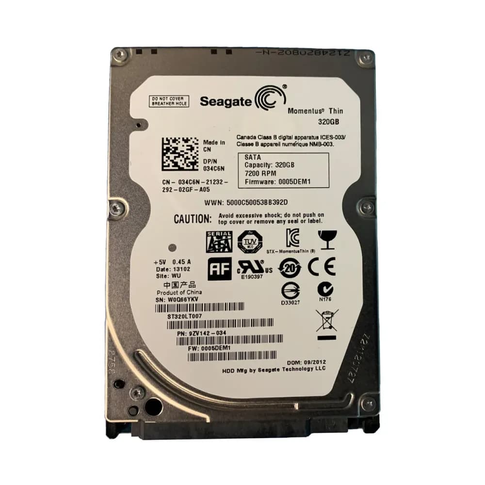 34C6N - Dell 320GB 7200RPM SATA 3Gb/s 2.5-in Hard Drive