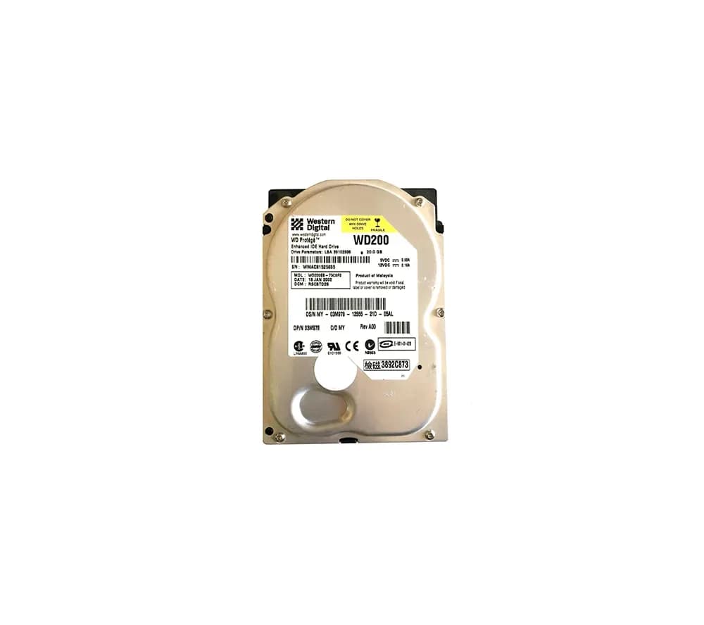 3M978 - Dell 20GB 5.4K IDE Ultra ATA/100 (ATA-6) 2MB Cache 3.5" HDD