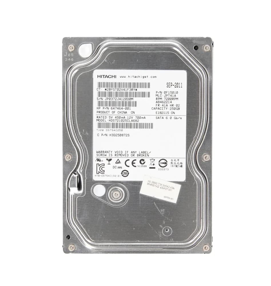 639708-001 - HP 250GB 7200RPM SATA 6Gb/s 3.5-in Hard Drive