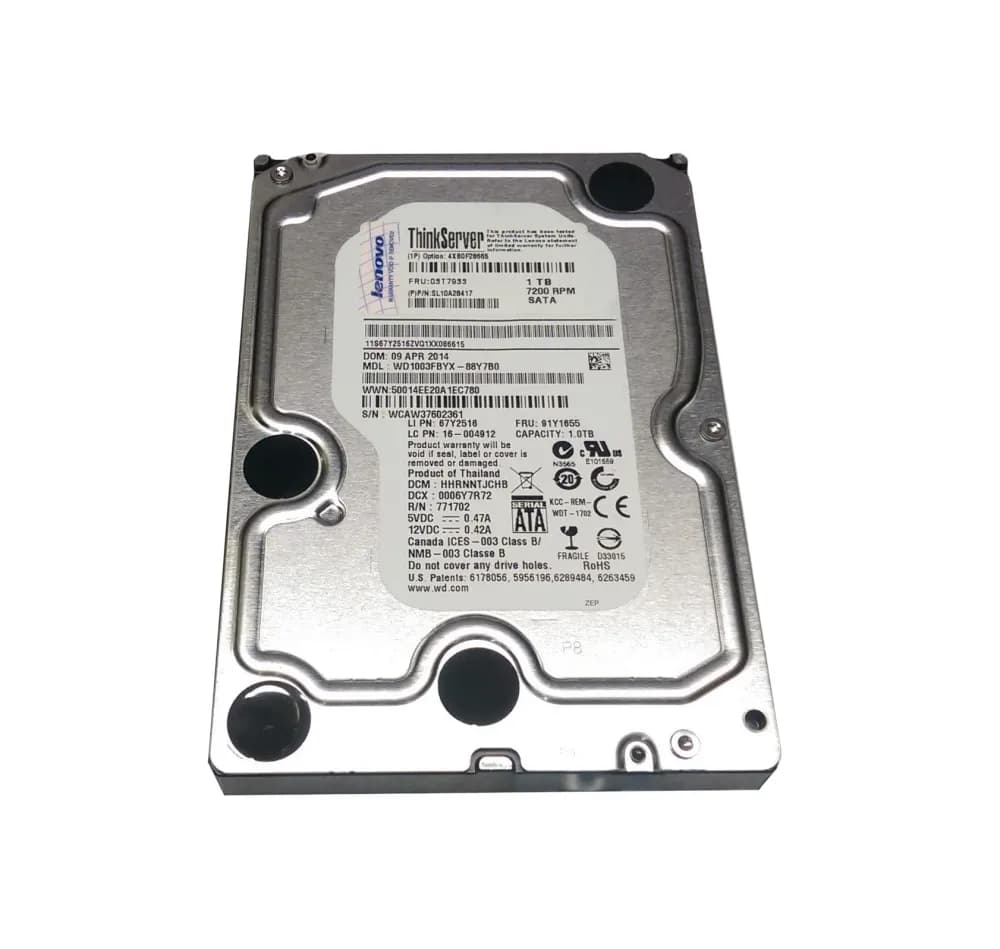 67Y2516 - Lenovo 1TB 7200RPM SATA 3Gb/s 3.5-in Hard Drive