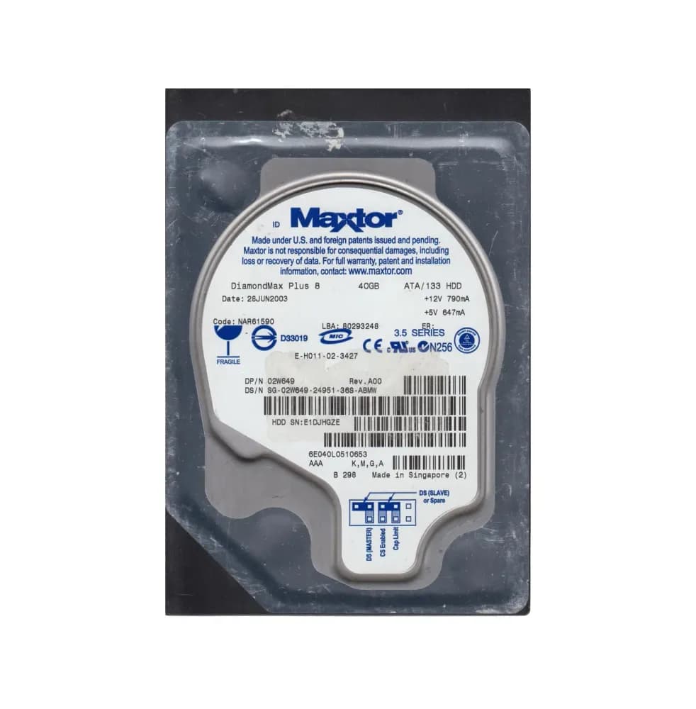 6E040L0 - Maxtor DiamondMax Plus 8 40GB 7.2K Ultra ATA/100 3.5" HDD