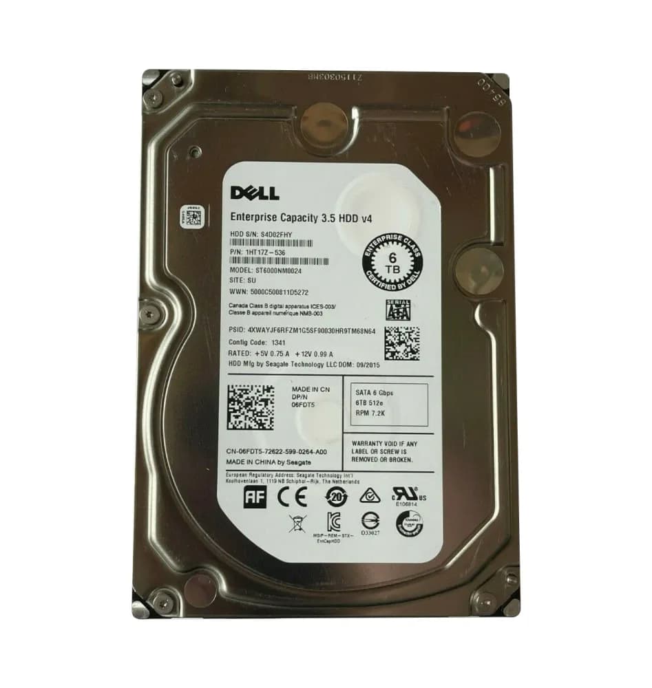 6FDT5 - Dell 5TB 7200RPM SATA 6Gb/s 3.5-in Hard Drive