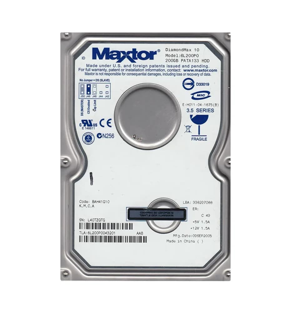 6L200P0 - Maxtor 200GB 7200RPM ATA-133 133MB/s 3.5-in Hard Drive