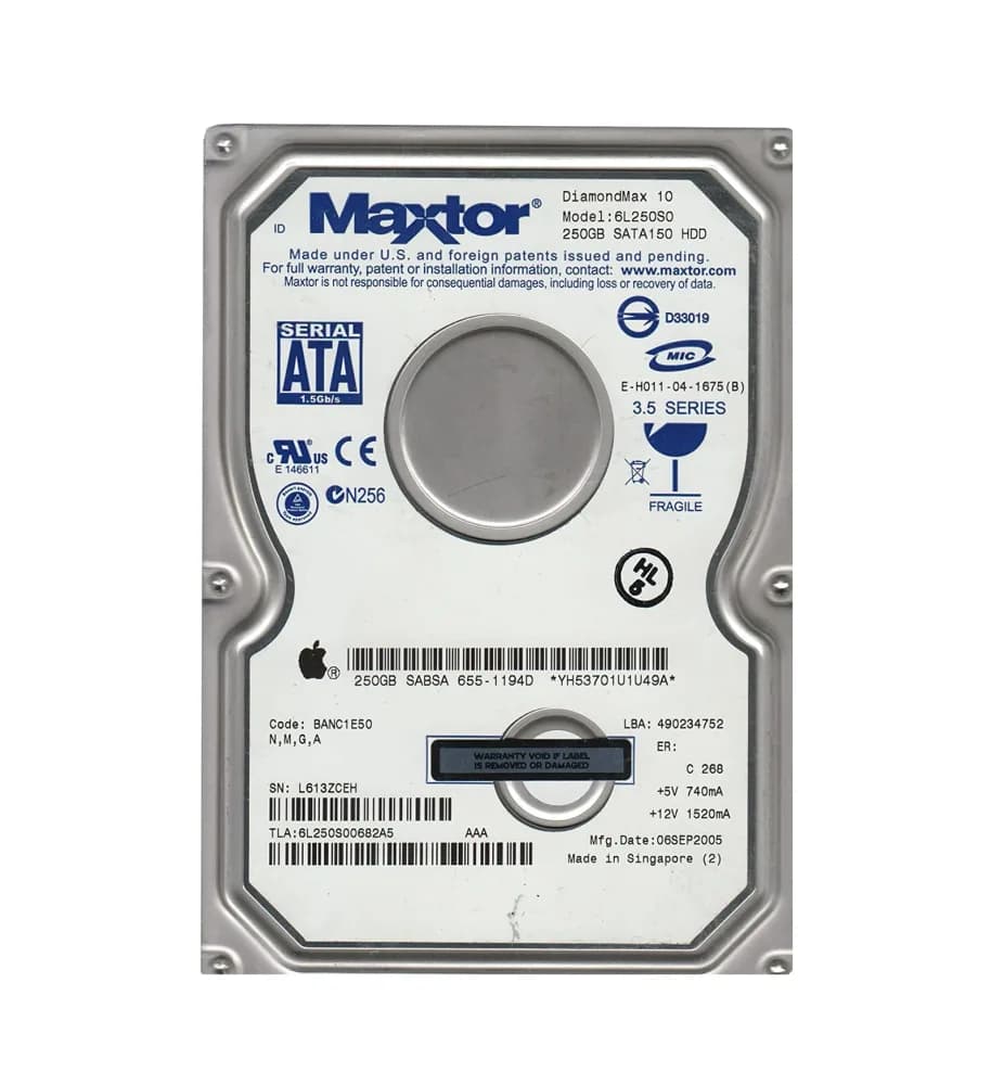 6L250s0 - Maxtor 250GB 7200RPM SATA 1.5Gb/s 3.5-in Hard Drive