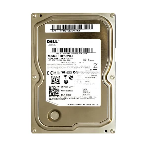 6R63F - Dell 500GB 7200RPM SATA 3Gb/s 3.5-in Hard Drive