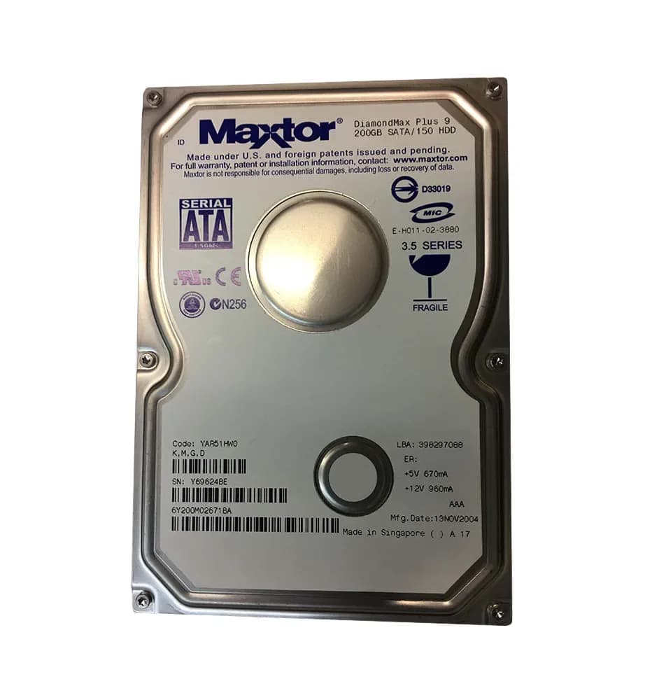 6Y200M0 - Maxtor 200GB 7200RPM SATA 1.5Gb/s 3.5-in Hard Drive