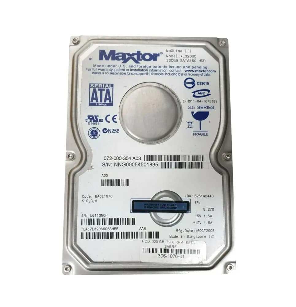 7L320S0 - Maxtor 320GB 7200RPM SATA 1.5Gb/s 3.5-in Hard Drive
