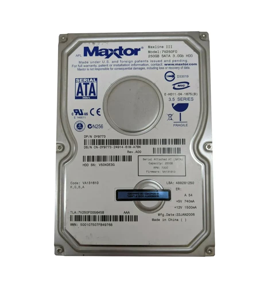 7V250F0 - Maxtor 250GB 7200RPM SATA 3Gb/s 3.5-in Hard Drive