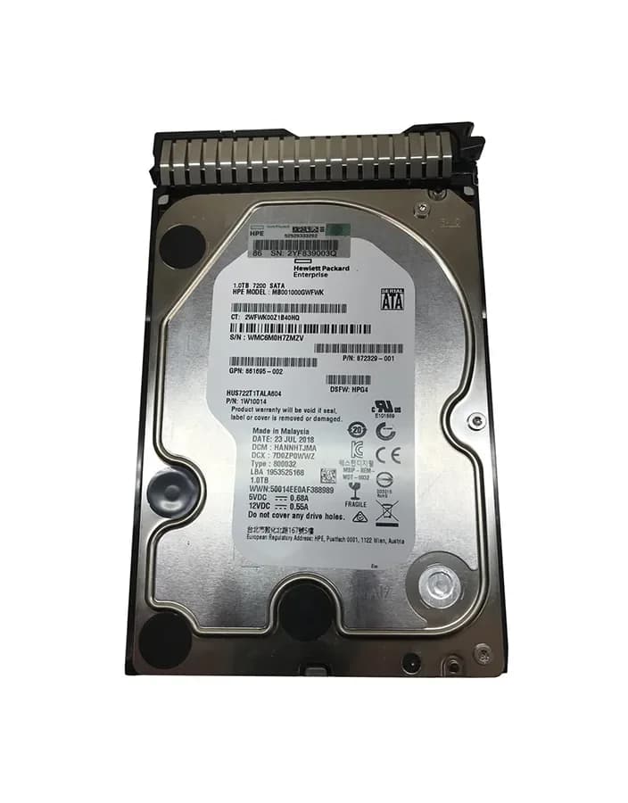 872329-001 - HP 1TB 7200RPM SATA 6Gb/s 3.5-in Hard Drive