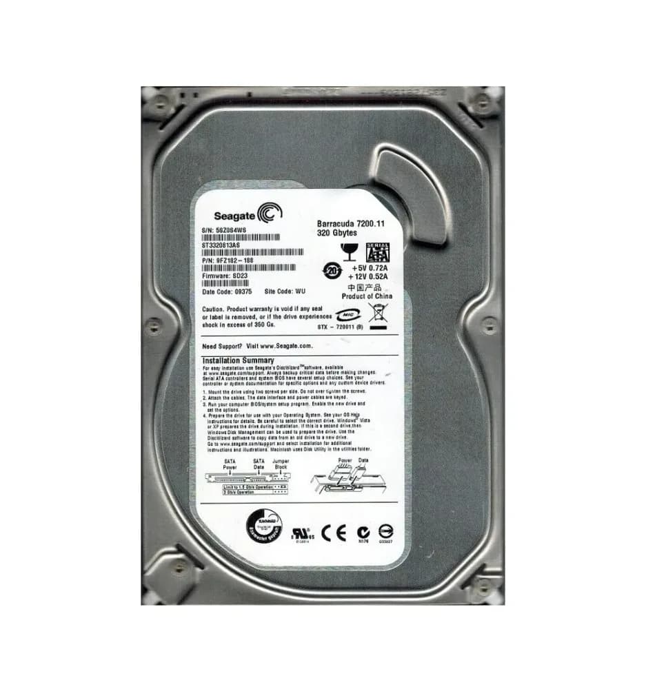 9FZ182-188 - Seagate BarraCuda 7200.11 320GB 7.2K SATA 3Gb/s 3.5" HDD