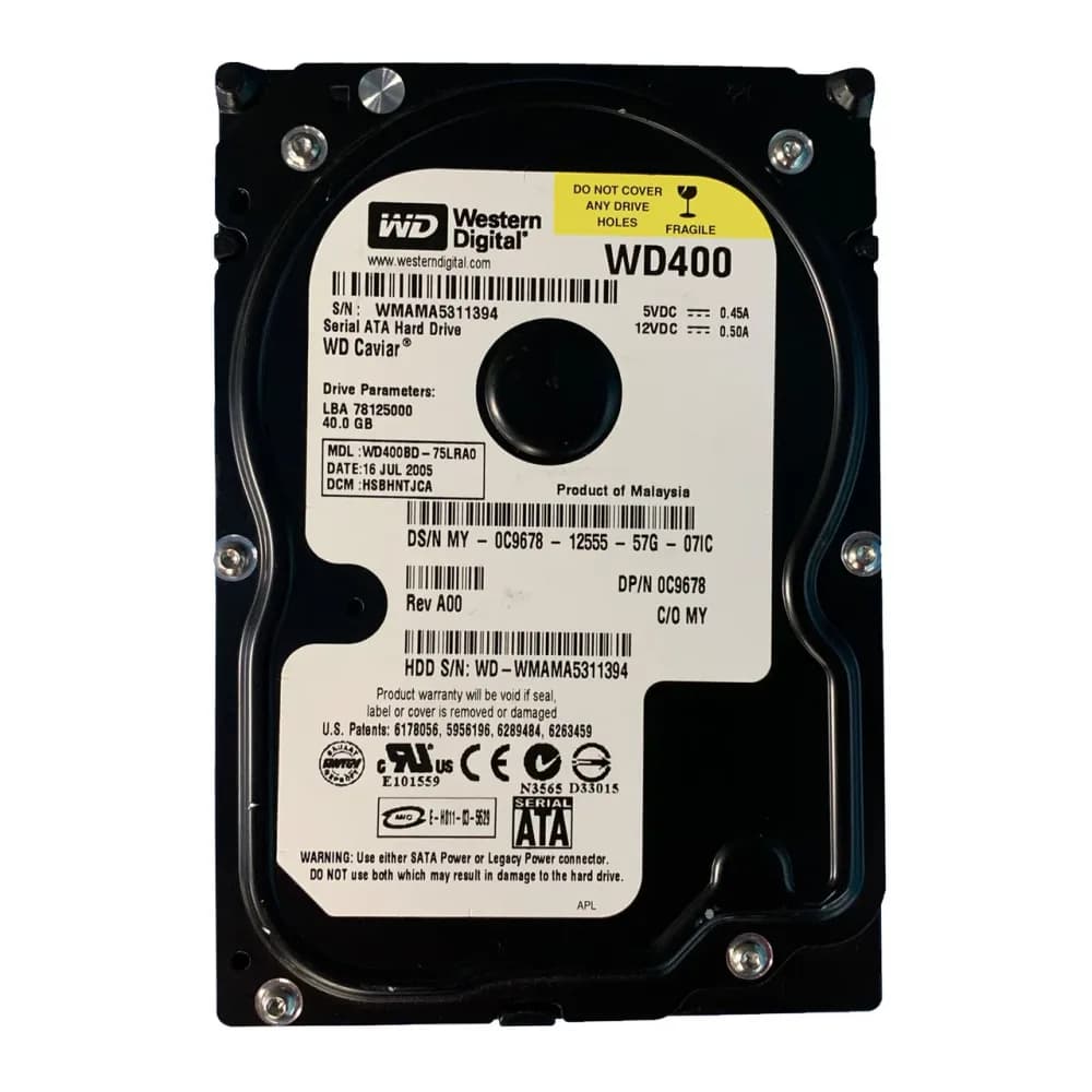 C9678 - Dell 40GB 7200RPM SATA 1.5Gb/s 3.5-in Hard Drive