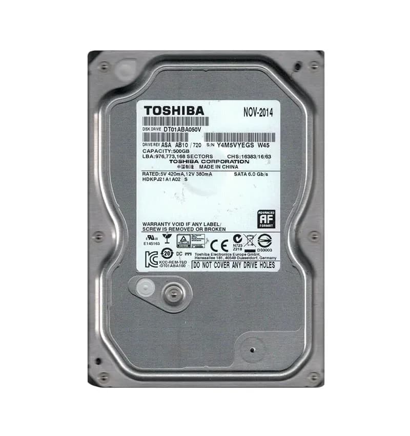 DT01ABA050V - Toshiba 500GB 5700RPM SATA 6Gb/s 3.5-in Hard Drive