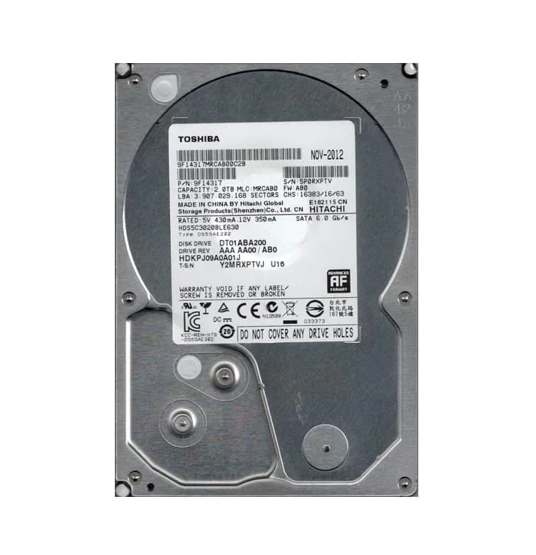 DT01ABA200 - Toshiba 2TB 5700RPM SATA 6Gb/s 32MB Cache 3.5" Hard Drive