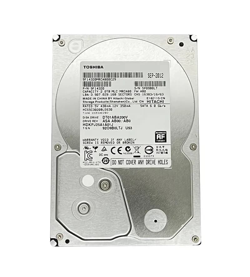 DT01ABA200V - Toshiba 2TB 5700RPM SATA 6Gb/s 3.5-in Hard Drive