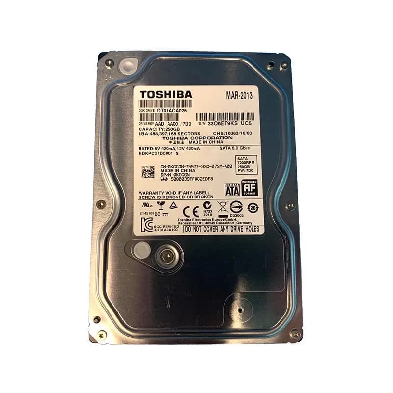 DT01ACA025 - Toshiba 250GB 7200RPM SATA 6Gb/s 3.5-in Hard Drive