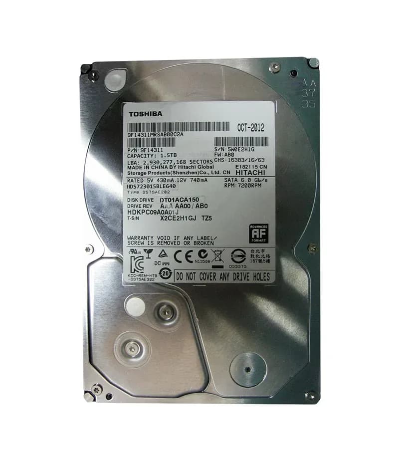 DT01ACA150 - Toshiba 1.5TB 7200RPM SATA 6Gb/s 3.5-in Hard Drive