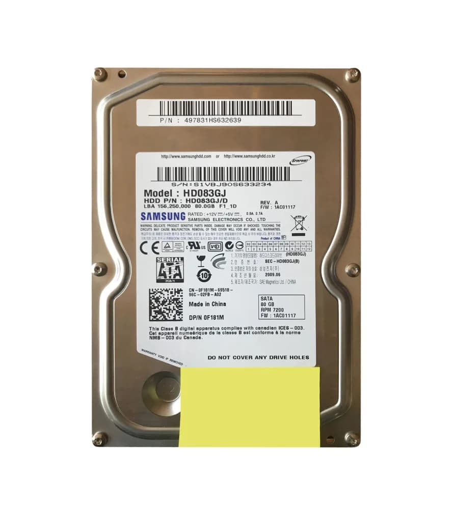 F181M - Dell 80GB 7200RPM SATA 3Gb/s 3.5-in Hard Drive