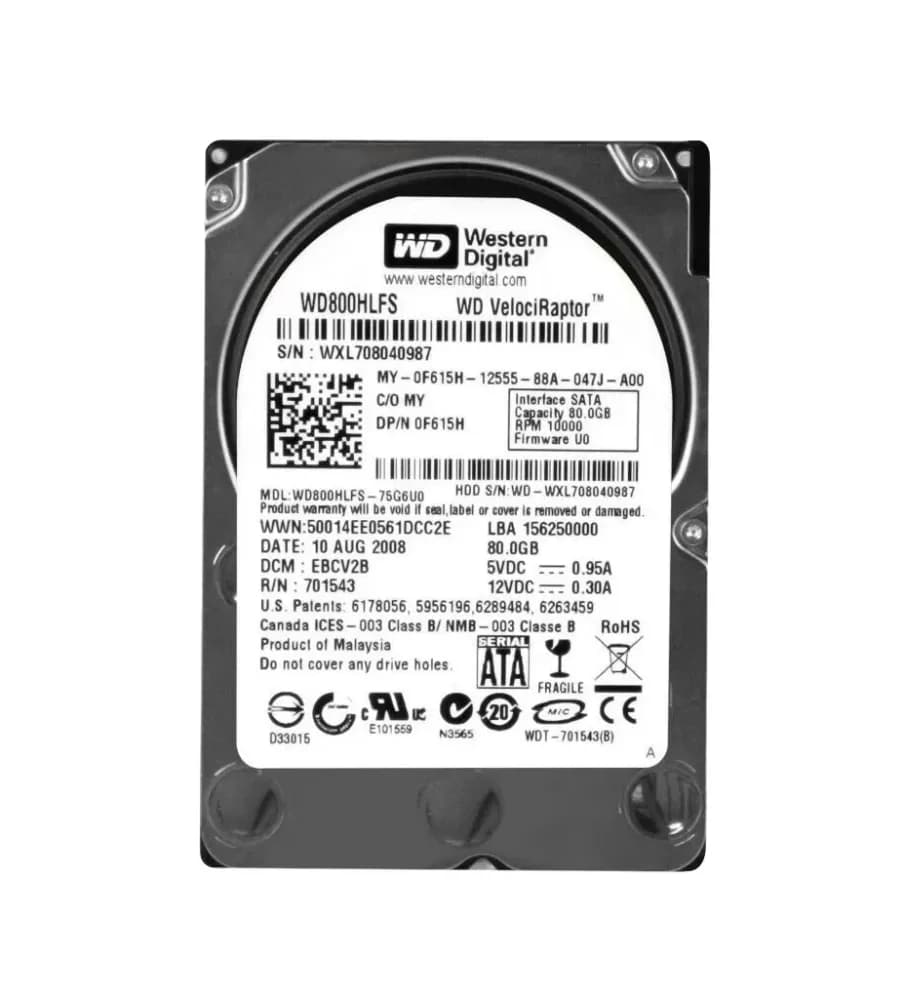 F615H - Dell 80GB 10000RPM SATA 3Gb/s 3.5-in Hard Drive