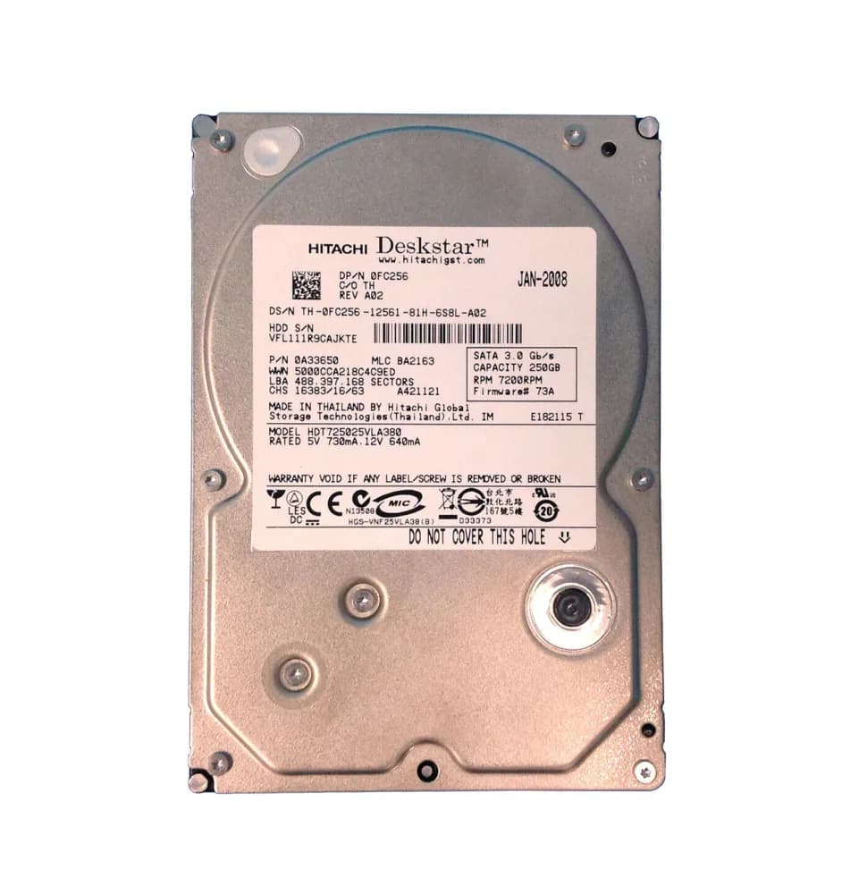 FC256 - Dell 250GB 7200RPM SATA 3Gb/s 3.5-in Hard Drive